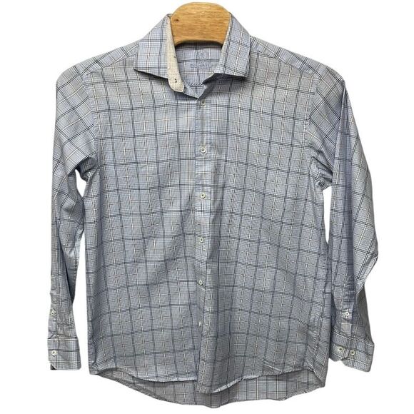 Bugatchi Uomo Men's Classic Fit Button Up Long Sleeve Shirt‎ Blue Cotton - Picture 1 of 12